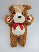 Kellytoy Bulldog Dog Brown Valentine&#39;s Day Plush 17&quot; Stuffed Toy Heart Paws B311 - £13.33 GBP