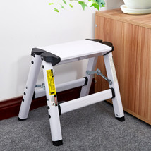 Portable Step Ladder Aluminum Folding Stool Anti Slip Platform Safety Tread Home - £48.87 GBP