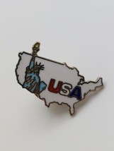 USA Pin United States of America Statue of Liberty Vintage Enamel Pin  - £11.57 GBP