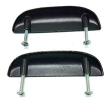 1 Pair Retro Drawer Pulls Finger Cup Style Black Painted Brass  - £4.78 GBP