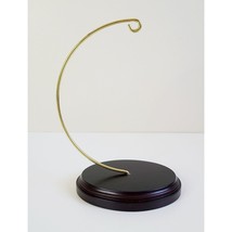 Lenox Christmas Holiday Ornament Display Stand Gold &amp; Dark Wood Decor - £7.70 GBP