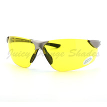 Rimless Sports Sunglasses Yellow Lens Safety Eyewear Protects from Dust/... - $9.97
