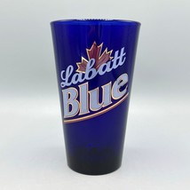 Labatt Blue 16 Oz. Cobalt Blue Pint Glass Gold Trim Maple Leaf Logo Libbey Glass - £11.86 GBP