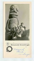 6 Children on Maori Statue Season&#39;s Greetings Photo Card 1962 - £14.02 GBP