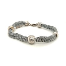 Vintage Sterling Sign Adami and Martucci Italian Ball Bead Mesh Chain Bracelet 8 - £67.25 GBP