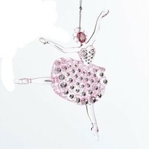 Kurt S. Adler 6&quot; Pink Acrylic Ballet Girl Christmas Ornament Style B - £6.17 GBP