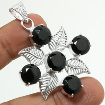 Black Spinel Faceted Handmade Fashion Ethnic Gift Pendant Jewelry 2.30" SA 6380 - £5.17 GBP