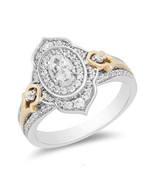 Enchanted Disney Jasmine 1.34 CT Oval Diamond Arabesque Frame Engagement... - $173.69 CAD