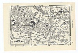 1933 Original Vintage City Map Of Bad Homburg / Hesse Hessen / Germany - $23.05