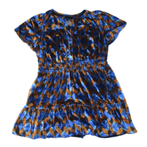 NWT by Anthropologie The Somerset Mini in Blue Geometric Velvet Edition Dress 2X - £88.07 GBP