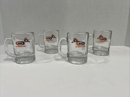 A&amp;W Root Beer Mini Mugs Shot Glasses 3 1/4" Set of 4 Soda American Fast ... - $27.55
