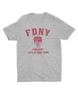 FDNY Gray Tee Red Shield Fire Dept New York City T-Shirt Tee Mens Shirt ... - £15.74 GBP