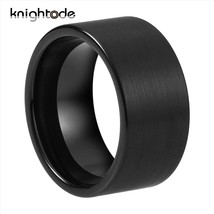12mm Width Black Tungsten Carbide Big Thumb Ring For Fashion Men Personality Jew - £21.87 GBP