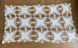 Vintage Handmade Crochet Rectangular Doilies 10”x19” Lot of 2 - £11.76 GBP