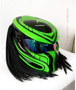 GREEN CUSTOM PREDATOR MOTORCYCLE HELMET - $585.37 CAD