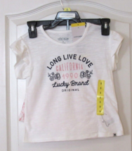 LUCKY BRAND Short Sleeve Tee w/Shorts Pnk &amp; White Girls Sz 5 NWT - $14.74