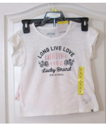 LUCKY BRAND Short Sleeve Tee w/Shorts Pnk &amp; White Girls Sz 5 NWT - $14.74
