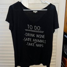 Eyeshadow, to do : drink wine, save animals , take naps” graphic shirt - £7.70 GBP