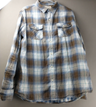 Urban pipeline men’s flannel shirt blue, brown, White with pockets XXL 1385 - £6.64 GBP