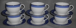 Set (6) Dansk NINE PATCH PATTERN Cups and Saucers - £24.90 GBP