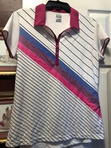 Nwt Callaway White Magenta Royal Hot Pink Short Sleeve Polo Golf Shirt M &amp; L - $36.99