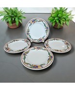 SET OF 4 HOMER LAUGHLIN CHINA DINNER PLATES 10.5 &quot; Rosemaling Brown Sevi... - $19.80
