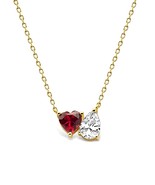 Toi et Moi Necklace in Red, Blue, or Green - £35.55 GBP