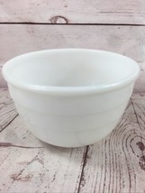 GE White Milk Glass Stand Mixing Bowl 7-1/4&quot; X 4 1/2 &quot; Ribbed 1.5 Qt Heavy Vtg - £11.86 GBP