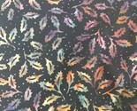 Hoffman Fabrics Batik Black with Yellow Blue and Green Leaf Print 1 Yard - $26.88