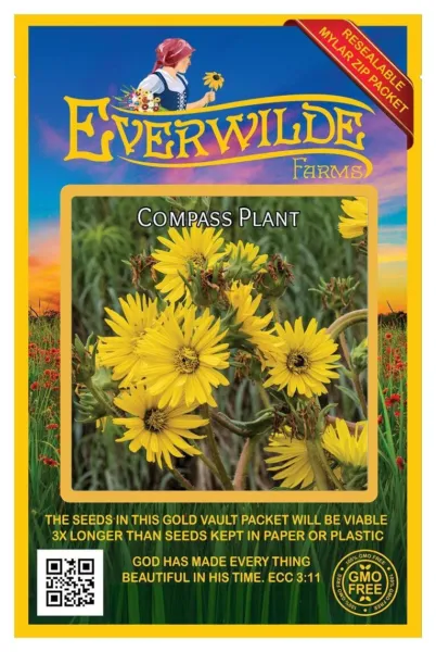 20 Compass Plant Wildflower Seeds Farms Mylar Seed Packet Fresh Garden - $8.50