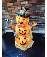 Noble Excellence Jack O Lantern Halloween Figure Ceramic Pumpkin 11.5&quot;t - $14.00