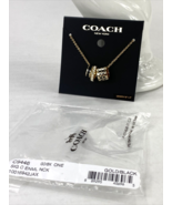 New Coach Necklace C9446 Signature C Enamel Gold Black J3 - $89.09