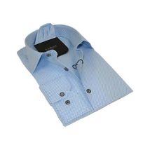Men's Shirt Hankie By CASILA Turkey Cotton Blend 502100-06 Blue Dots image 4