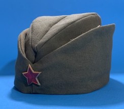 OLD ALBANIAN MILITARY SOLDIER HAT CAP+RED STAR-PARTISAN-E.HOXHA-COMMUNIS... - $37.62
