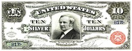 Currency Bank Note Poster -  US $10.00 Dollar (1886) - Canvas Poster 10&quot;... - $19.99