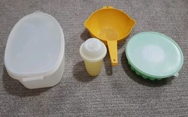 Vintage Tupperware Lot - Jello Mold, Roast Saver, Strainer, Lids, Cup - $14.92