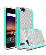 Green &amp; Gray Hybrid Case for ZTE Tempo X N9137 - Rugged Hard Armor Cover... - £2.35 GBP