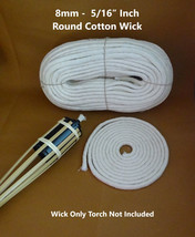 8mm -  5/16″ Inch Round Cotton Oil Lamp Wick Torch Wick FREE Worldwide S... - $19.06