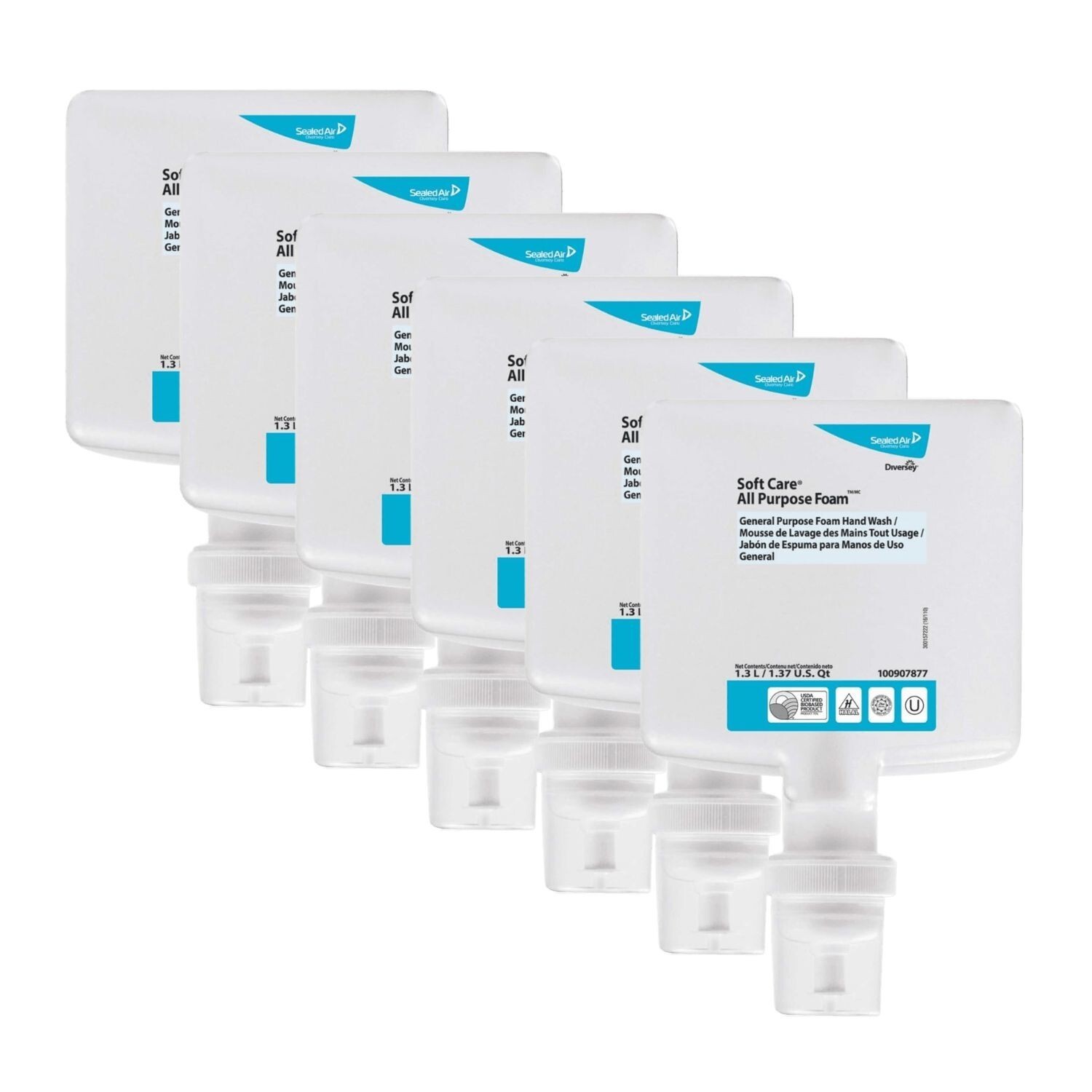 Pack of 6 Diversey Soft Care All Purpose Foam, Floral, 1.3 L Cartridge 1... - $54.45