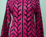 Nk leather leaf jacket women design 04 genuine short zip up light lightweight xl 1 thumb155 crop