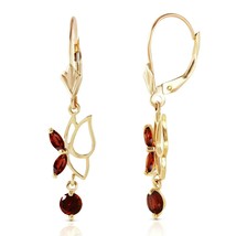 0.8 Carat 14K Solid Yellow Gold Butterfly Gemstone Earrings with Natural Garnets - £303.07 GBP