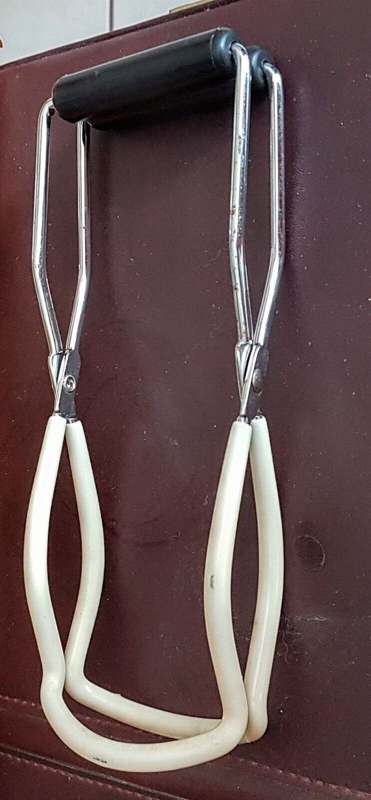 Canning Jar Lifter Rubber Tipped Stainless Steel 9&quot; Folding Grabber Utensil - $9.82