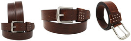 1.5&quot; Wide Mens Women Genuine Leather Dress Casual Belt  Brown 12CA008BR - £16.81 GBP