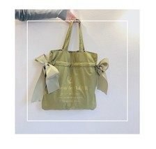 Women&#39;s Canvas Shoulder Bag Korean Version Cute Girls Bow Handbag Student Fashio - £20.28 GBP