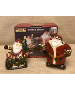 Sakura Debbie Mumm Santa&#39;s Spirit creamer and sugar set Christmas discon... - $8.00