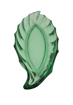 Vintage Heisey Dish Moongleam Twist Green Leaf-Shaped Celery Relish Candy - £26.78 GBP