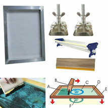 Hot 1 Color Screen Printing Kit Aluminum Frame Hinge Clamp Ink Coater Squeegee - £44.35 GBP