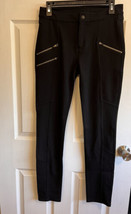 ATHLETA Stretch Ponte Twill Skinny Moto Pants Zipper Pocket 721660 Black 8 - $24.74