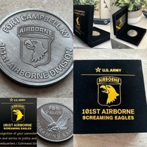 Us Army 101ST Airborne Screaming Eagles Fort Campbell Ky Challenge Coin W Box - £27.07 GBP