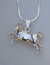 Rearing Horse Pendant &amp; Chain Sterling Silver Necklace Equestrian Jewelr... - $138.11